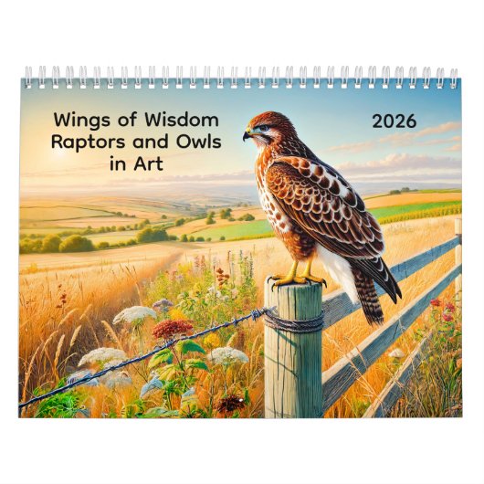 Wings of Wisdom 2026 – Raptors and Owls in Art カレンダー (カバー)