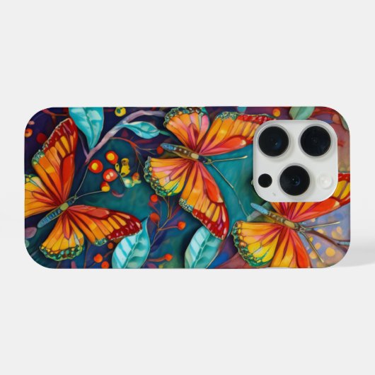 Wings on Fire, Late Summer Butterflies iPhoneケース (裏面横)