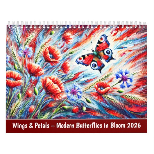 Wings & Petals – モダンな蝶たちの花開く 2026 カレンダー (カバー)