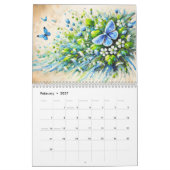 Wings & Petals – Modern Butterflies in Bloom 2026 カレンダー (2月 2027)