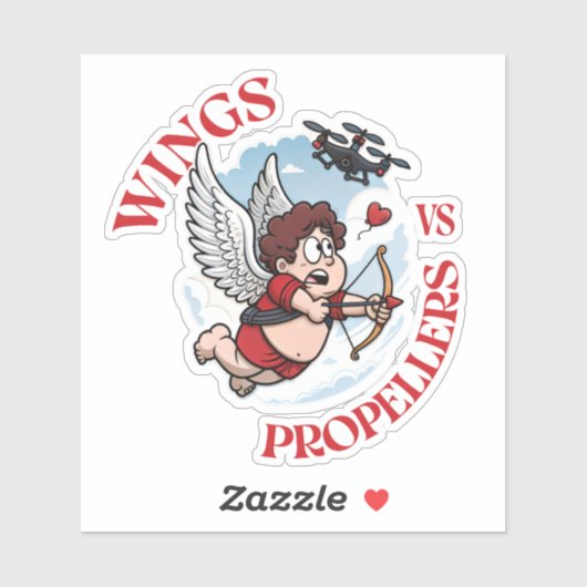 Wings vs Propellers, Cupidon vs Drone, Valentine’s シール (シート)