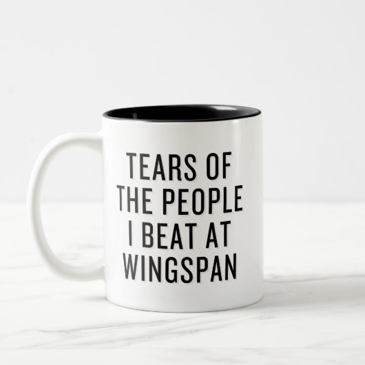 Wingspanでビートした人々の涙おもしろい ツートーンマグカップ (左)