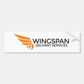 WINGSPANの配達サービスのバンパーステッカー(白い) バンパーステッカー