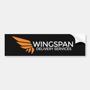 WINGSPANの配達サービスのバンパーステッカー(黒) バンパーステッカー