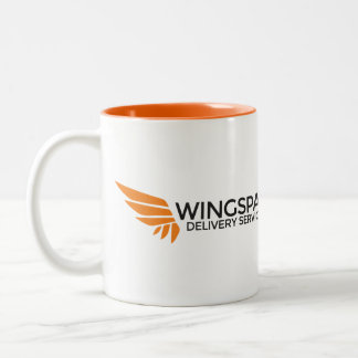 WINGSPANの配達サービスのロゴのマグ ツートーンマグカップ