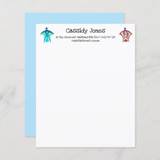 Wingsuet Skydivingをテーマにした (正面/裏面)