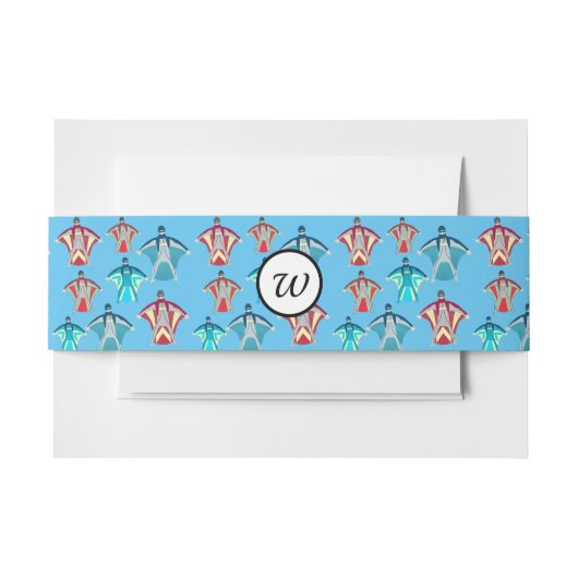 Wingsuet Skydivingをテーマにした 招待状ベリーバンド (正面例)