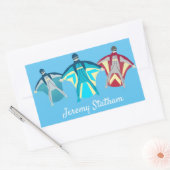 Wingsuet Skydivingをテーマにした 長方形シール (封筒)