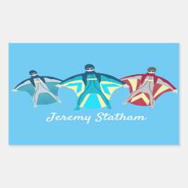 Wingsuet Skydivingをテーマにした 長方形シール