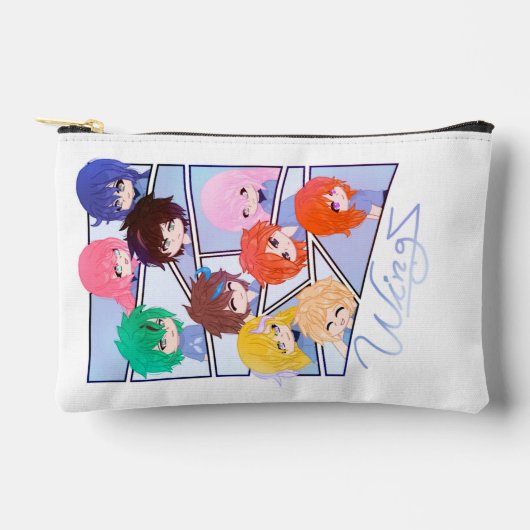 Wingz Multi Character Print Cut Sew Bag アクセサリーポーチ (正面)