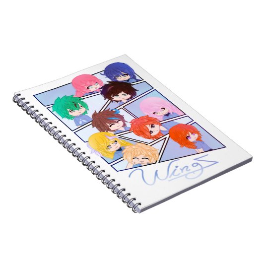 Wingz Multi Character Spiral Photo Notebook ノートブック (右側)