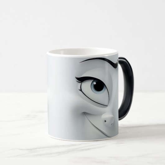 Winking Cartoon Face 3D モーフィングマグカップ (正面右)