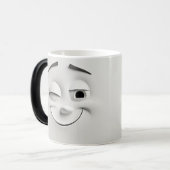 Winking Cartoon Face 3D モーフィングマグカップ (正面左)