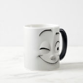 Winking Cartoon Face 3D モーフィングマグカップ (正面右)