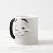 Winking Cartoon Face 3D モーフィングマグカップ (正面左)