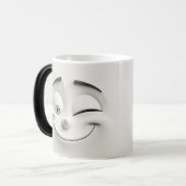 Winking Cartoon Face 3D モーフィングマグカップ (正面左)