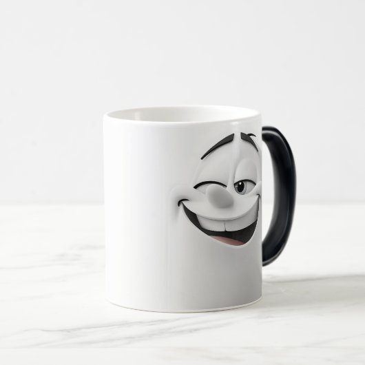 Winking Cartoon Face 3D モーフィングマグカップ (正面右)