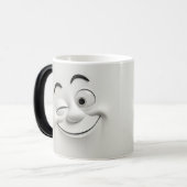 Winking Cartoon Face 3D モーフィングマグカップ (正面左)
