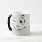 Winking Cartoon Face 3D モーフィングマグカップ (正面左)
