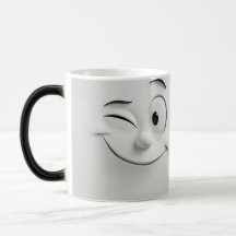 Winking Cartoon Face 3D