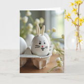 Winking Egg Springtime Scene Card カード (黄色い花)