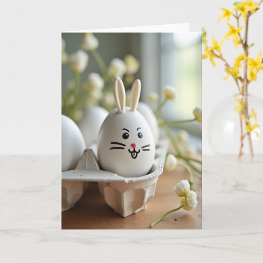 Winking Egg Springtime Scene Card カード (黄色い花)