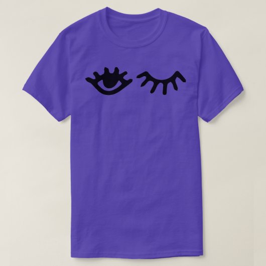 winking eyes wink eyes black and white 1 tシャツ (デザイン正面)