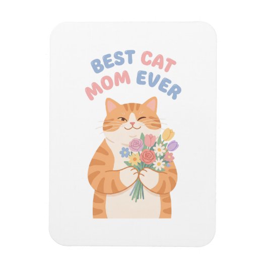Winking Ginger Tabby Cat Mother's Day Art マグネット (縦)