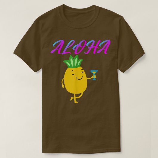 winking pineapple funny Aloha Hawaii Pineapple sum Tシャツ (デザイン正面)