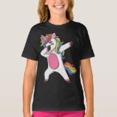 Winking Rainbow Dabbing Unicorn Tシャツ (正面)