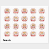 Winking Shiba Inu Candy Cane Sticker ラウンドシール (シート)