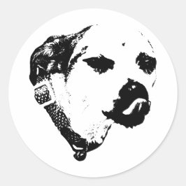 Winking Terrier Sticker – Tongue Out & Bold ラウンドシール