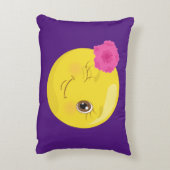 Winkyのかわいい女の子Emoji (花柄) アクセントクッション (裏面(縦))