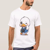 Winky Duck Explorer – Adorable Cartoon Duck Tシャツ (正面)