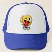 Winky Emoji Trucker Cap | Funny 3D Hat キャップ (正面)