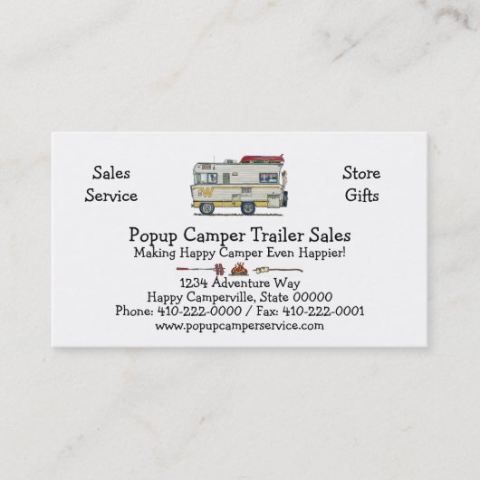 WinnebagoのキャンピングカーRVの服装 名刺 (正面)