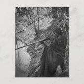 Winnebagoインディアンチーフダック狩りグレースケール ポストカード (正面)