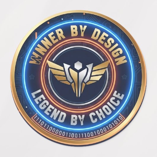 ​Winner by Design Cyberpunk Emblem - Gaming Legend ラベル (デザイン2)