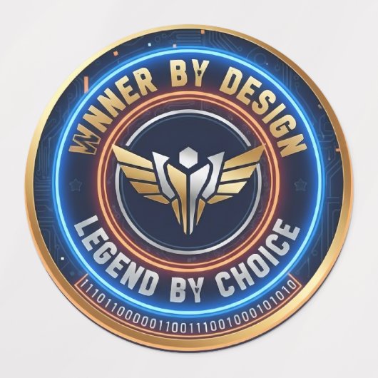 ​Winner by Design Cyberpunk Emblem - Gaming Legend ラベル (デザイン1)