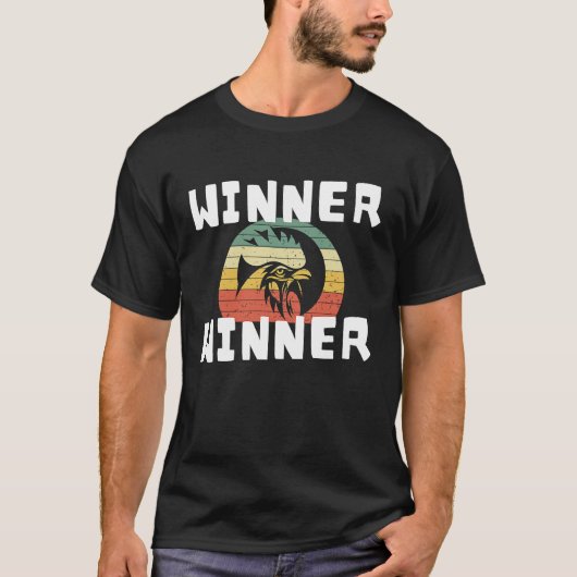 Winner Chicken 21 Lucky Casino Gambling Blackjack Tシャツ (正面)
