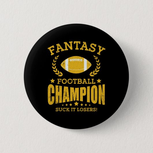 Winner Fantasy Football Champ Champion Draft Footb 缶バッジ (正面)
