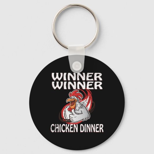 Winner Loser Video Game Chicken Dinner Game Player キーホルダー (正面)