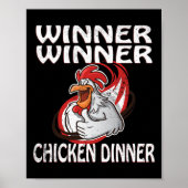 Winner Loser Video Game Chicken Dinner Game Player ポスター (正面)