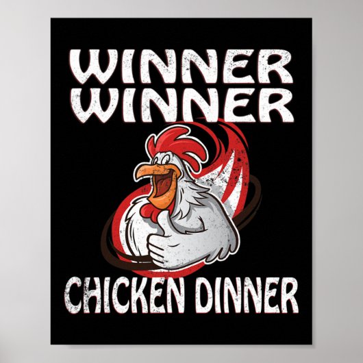 Winner Loser Video Game Chicken Dinner Game Player ポスター (正面)