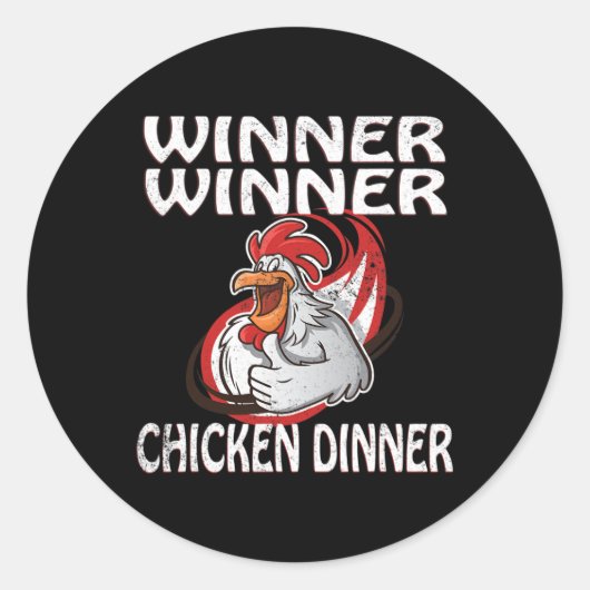 Winner Loser Video Game Chicken Dinner Game Player ラウンドシール (正面)