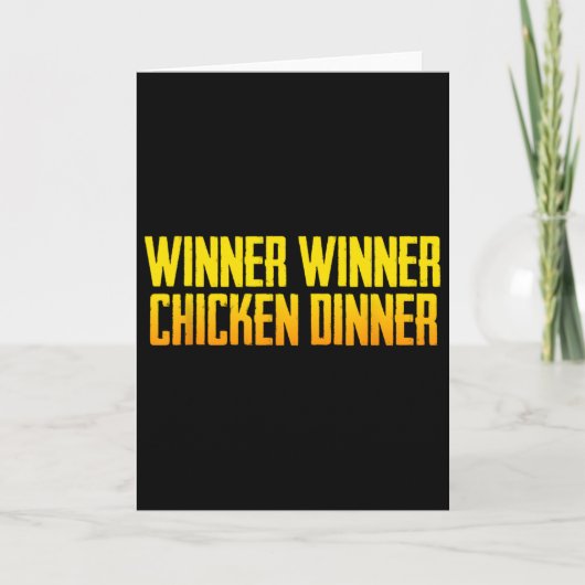 Winner Winner Chicken Dinner ブラック メンズ モダン スポ カード (正面)