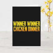 Winner Winner Chicken Dinner ブラック メンズ モダン スポ カード (黄色い花)