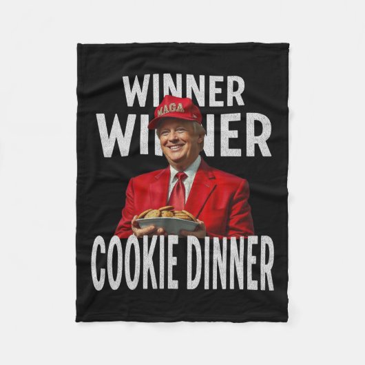 Winner Winner Cookie Dinner 面白いトランプ 2024 47th  フリースブランケット (正面)