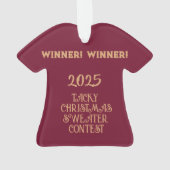 WINNER! WINNER! Tacky Christmas Sweater Contest  オーナメント (裏面)