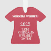 WINNER! WINNER! Tacky Christmas Sweater Contest  オーナメント (裏面)